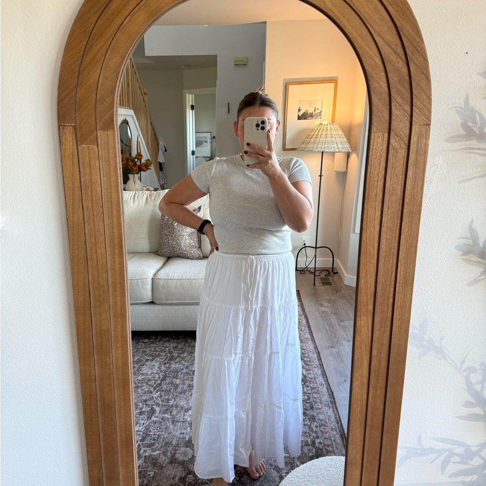 Aerie White Maxi Skirt